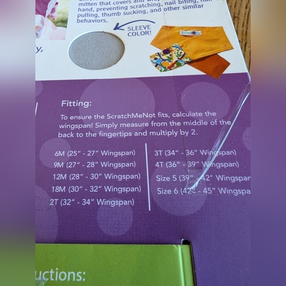 Scratch Me Not Flip Mitten Sleeves - Size 3T  silk & cotton NIB - Picture 4 of 6